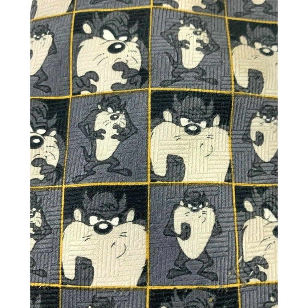 Looney Tunes Men's Novelty Necktie Tie: Taz Emotions in Pictures. Gray. Poly